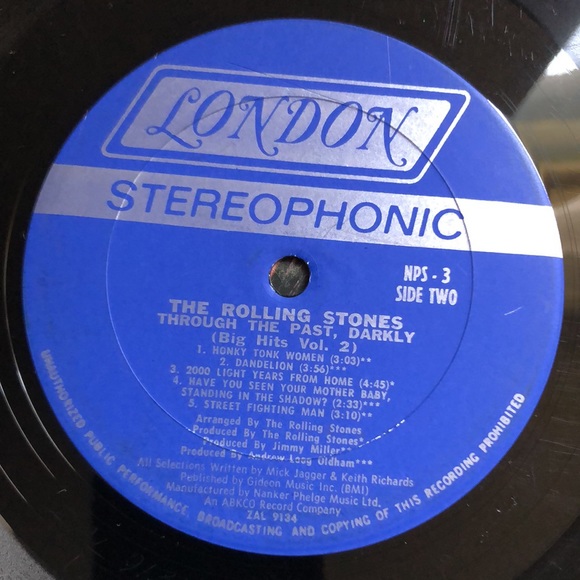 The Rolling Stones Through The Past, Darkly Vinyl Lp '69 - Picture 8 of 9